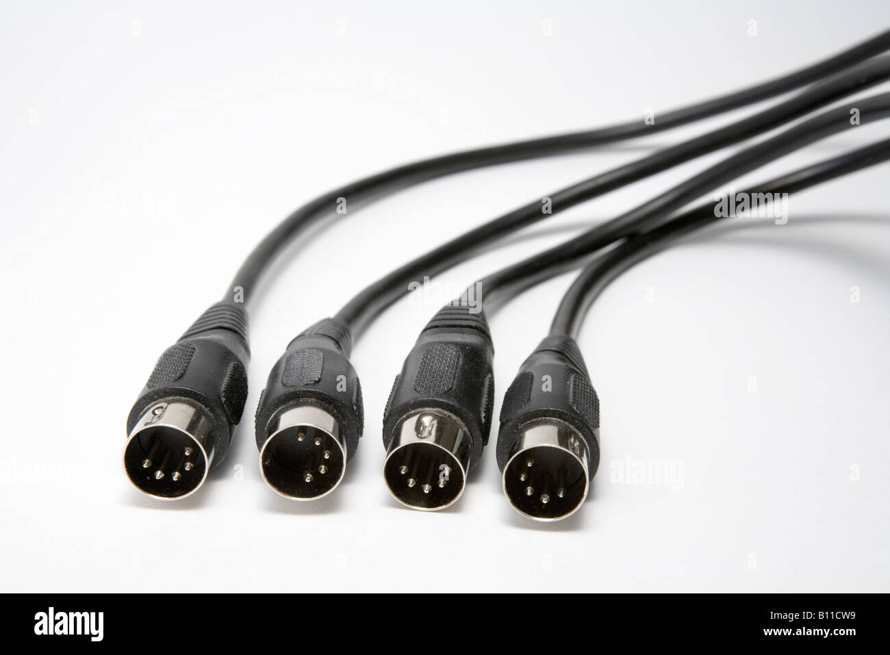MIDI (Musical Instrument Digital Interface) cables on a white background Stock Photo Alamy