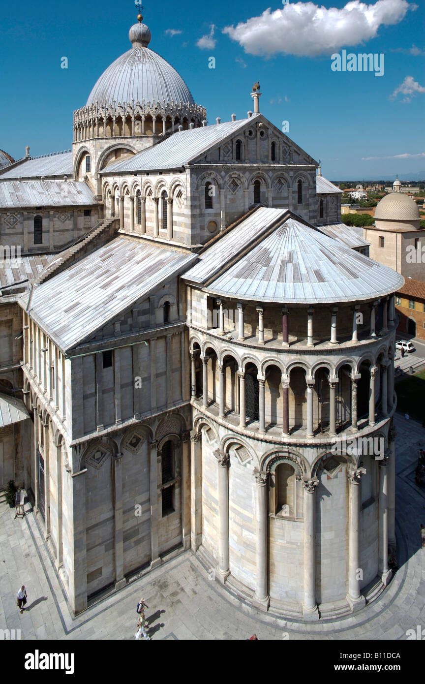 Pisa, Blick vom Campanile (Schiefer Turm), auf Dom Stock Photo