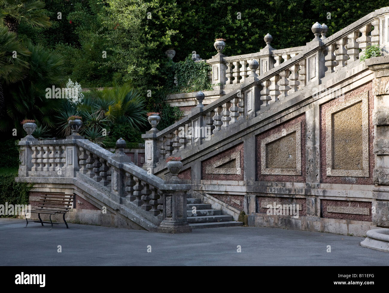 Montecatini Terme, Kuranlage Tettuccio, Freitreppe Stock Photo