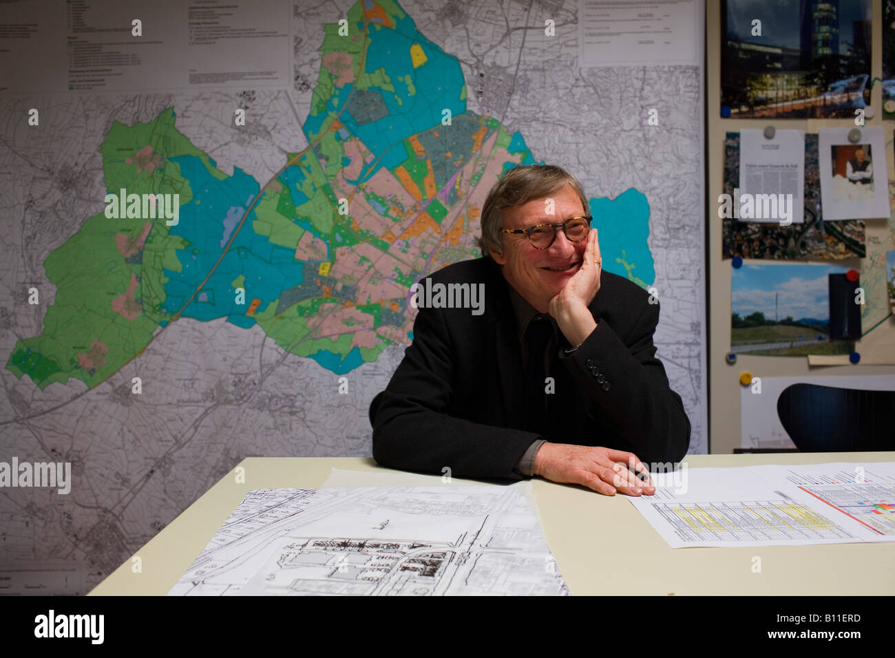 Director of Freiburg City Planning Construction Wulf Daseking in his office Stock Photo