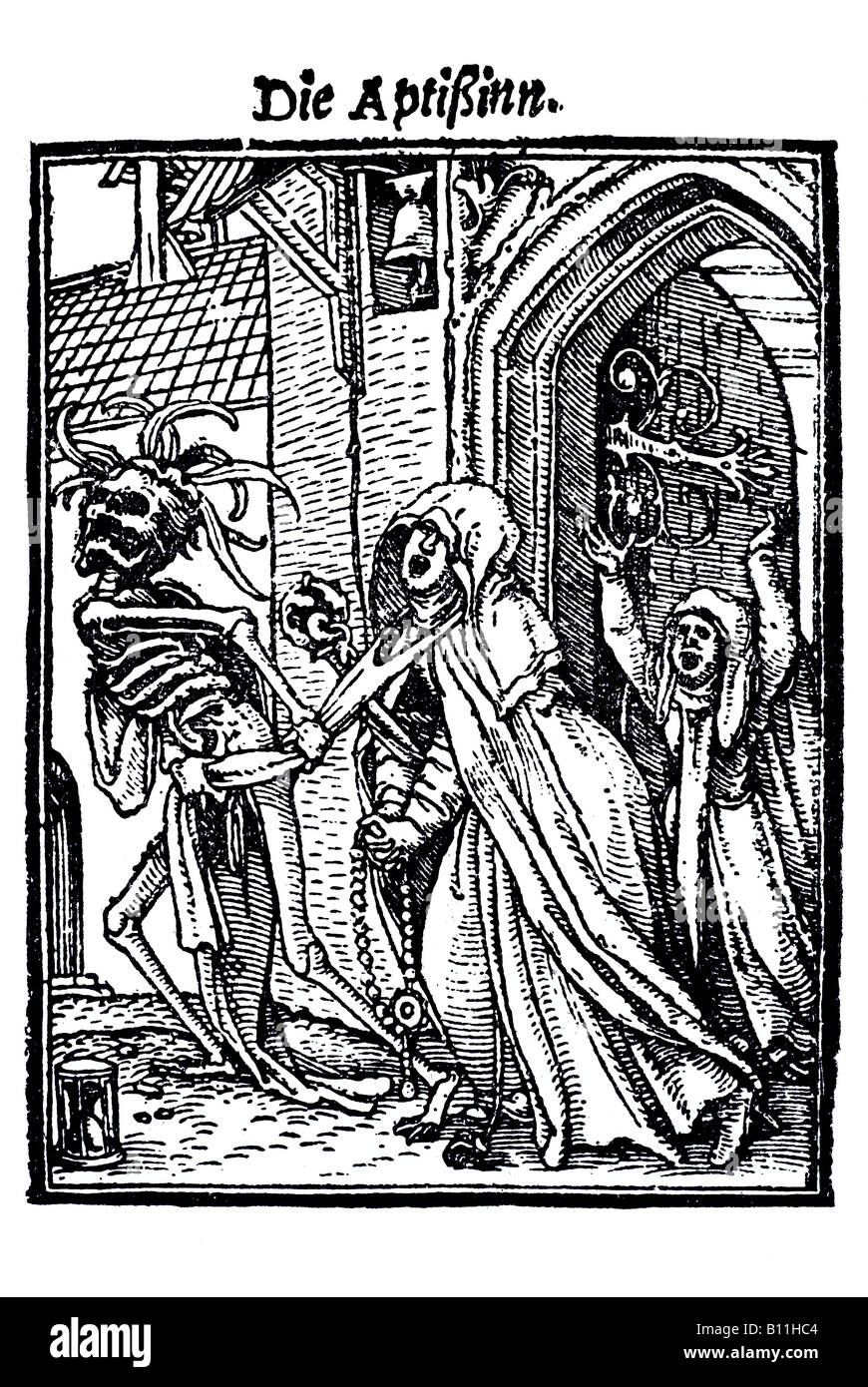 The abbess, Hans Holbein the younger, Danse Macabre, 1538, Germany