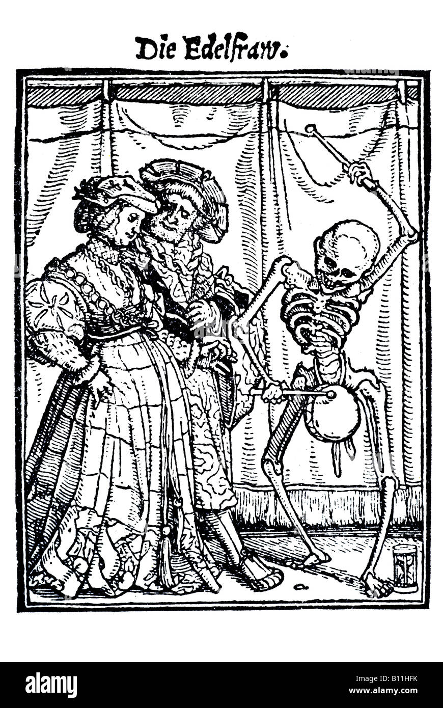 The noblewoman, Hans Holbein the younger, Danse Macabre, 1538, Germany Stock Photo