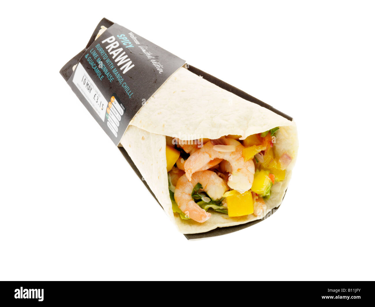 Spicy Prawn Burrito Stock Photo Alamy