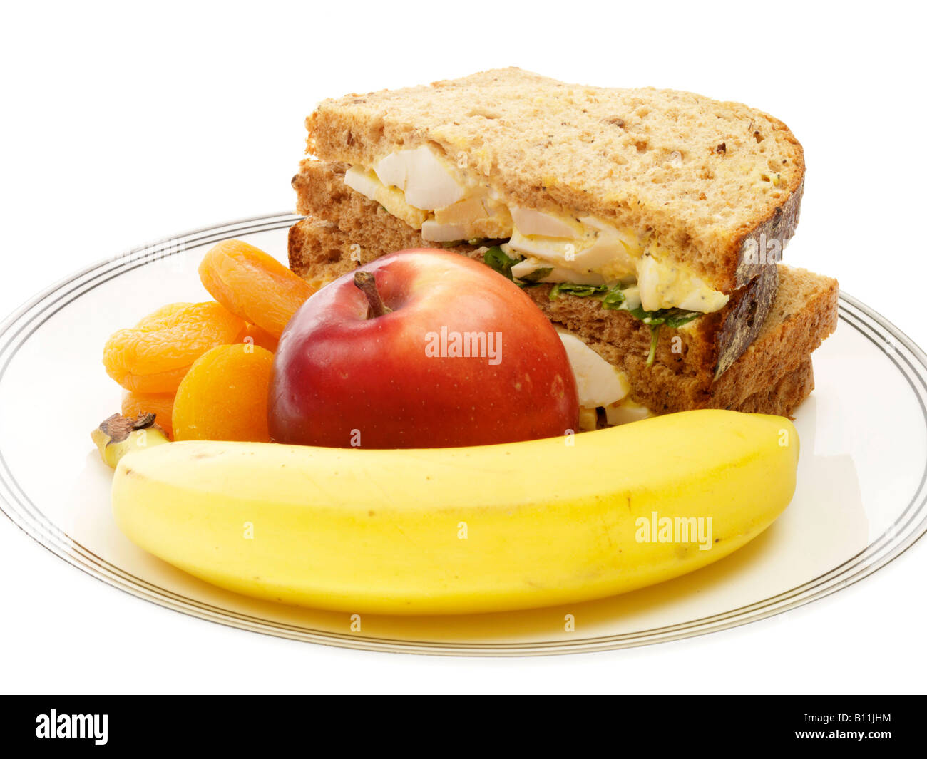 Egg Mayonnaise and Baby Watercress Sandwich with Fruit Stock Photo Alamy