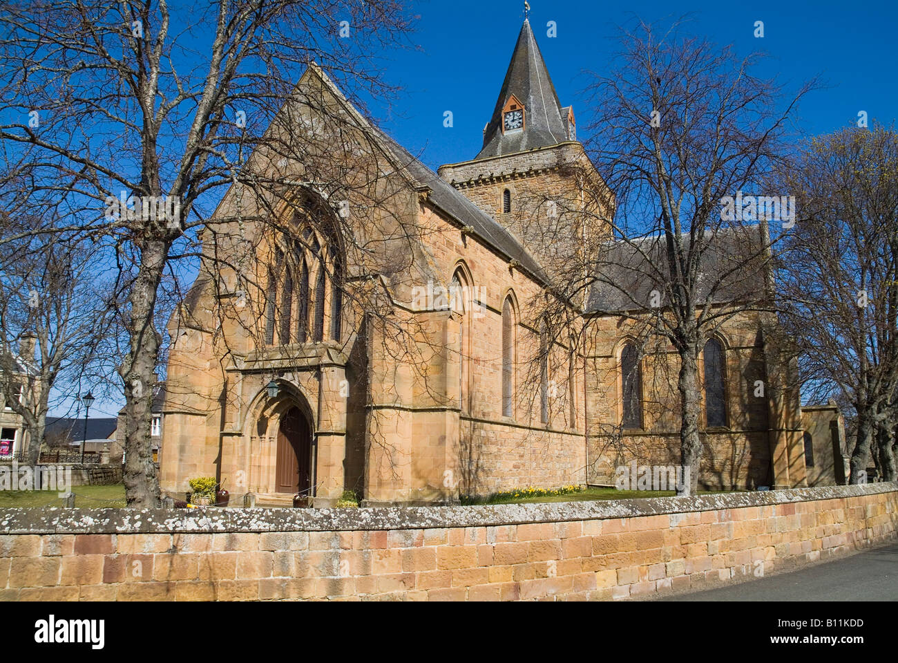 dh Dornoch Cathedral DORNOCH SUTHERLAND West end cathedral building church tower scottish parish kirk cathedrals Stock Photo
