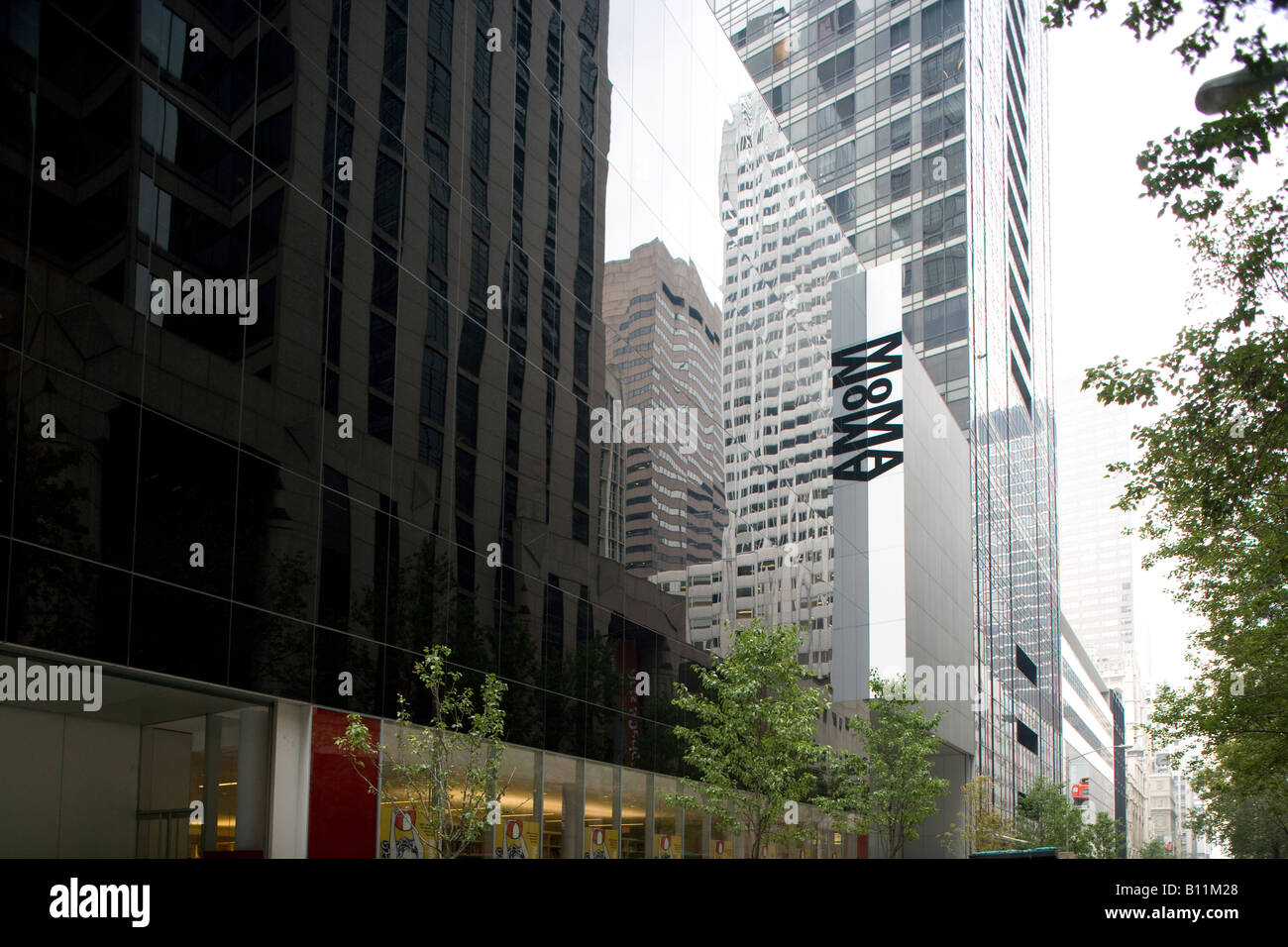 MOMA SIGN MUSEUM OF MODERN ART MIDTOWN FIFTY THIRD STREET MANHATTAN NEW