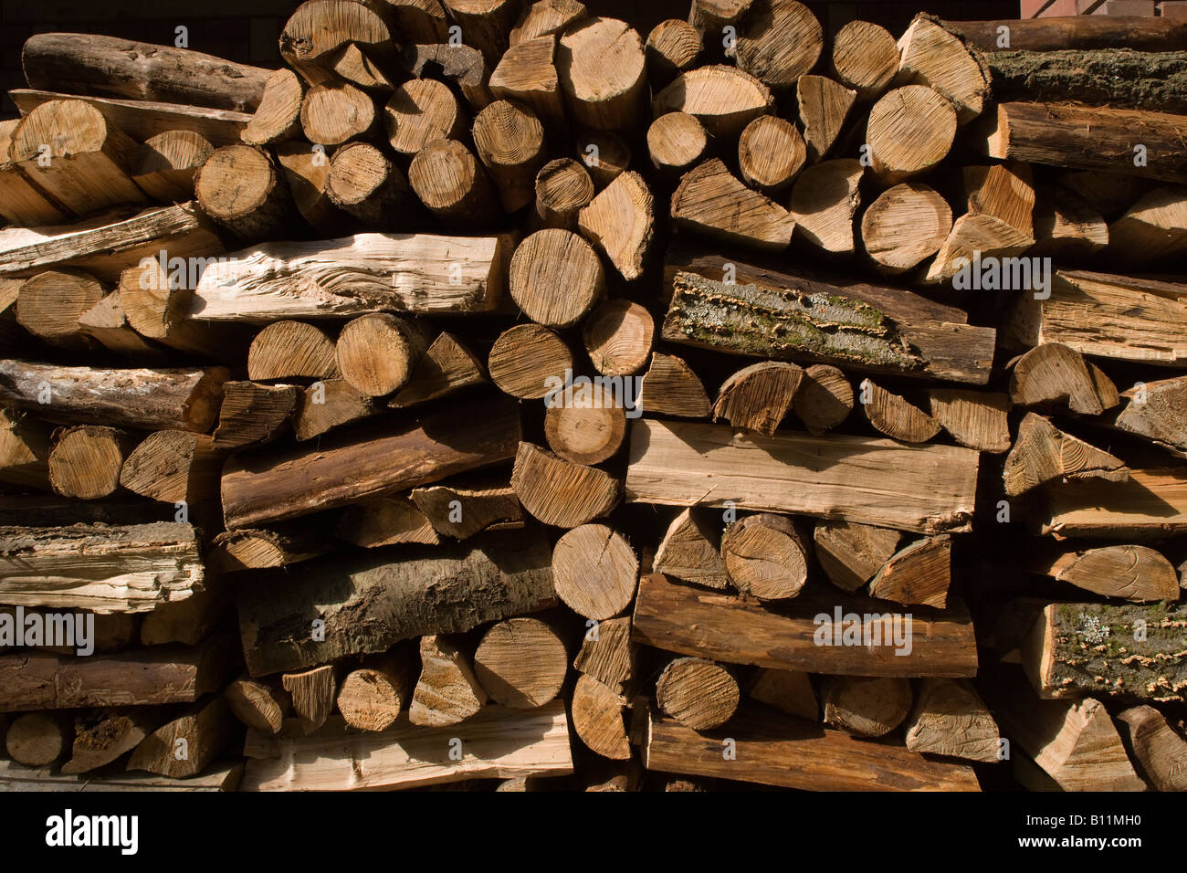 OUTDOOR WOODPILE Stock Photo