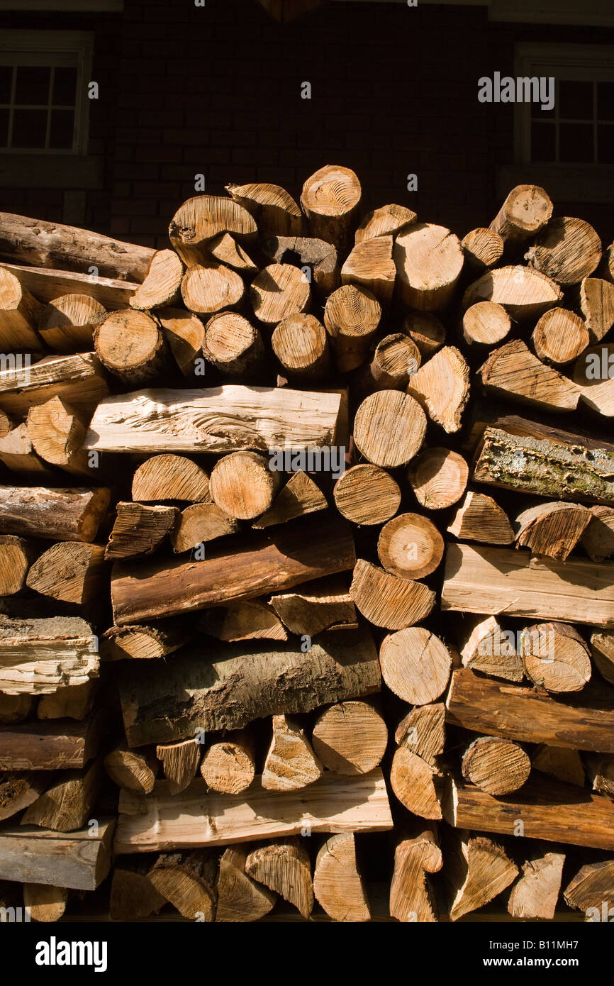 OUTDOOR WOODPILE Stock Photo