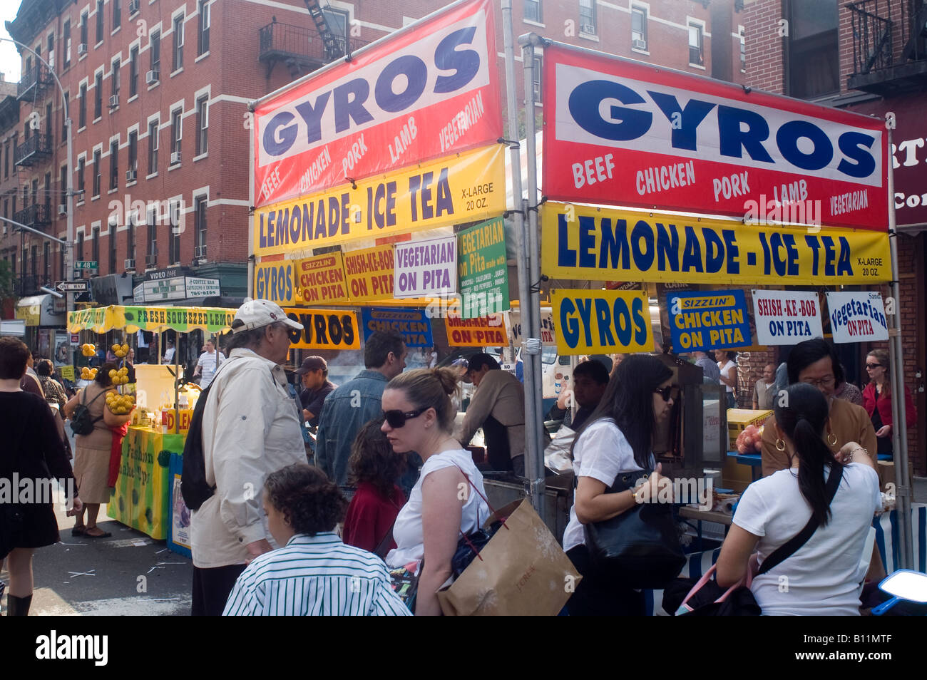 Greek food at the famous Ninth Avenue Food Festival in New York Stock