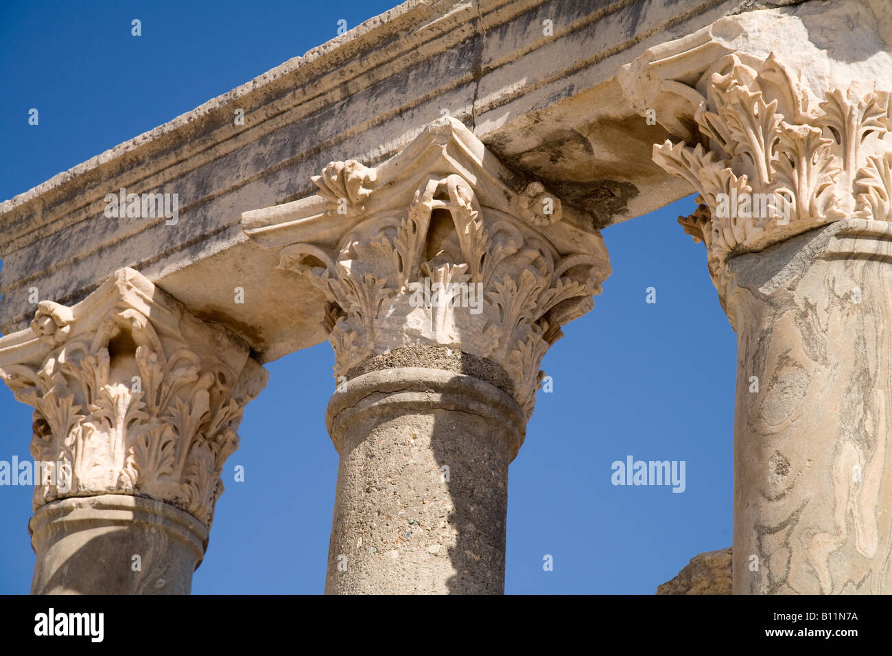 Corinthian Column Capitals Metropolis of Ephesus Denizli Turkey Stock Photo