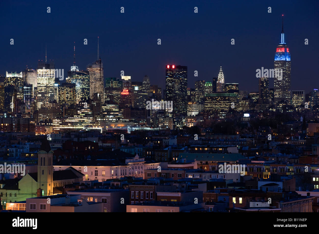 MIDTOWN MANHATTAN NEW YORK CITY SKYLINE FROM HOBOKEN NEW JERSEY USA Stock Photo