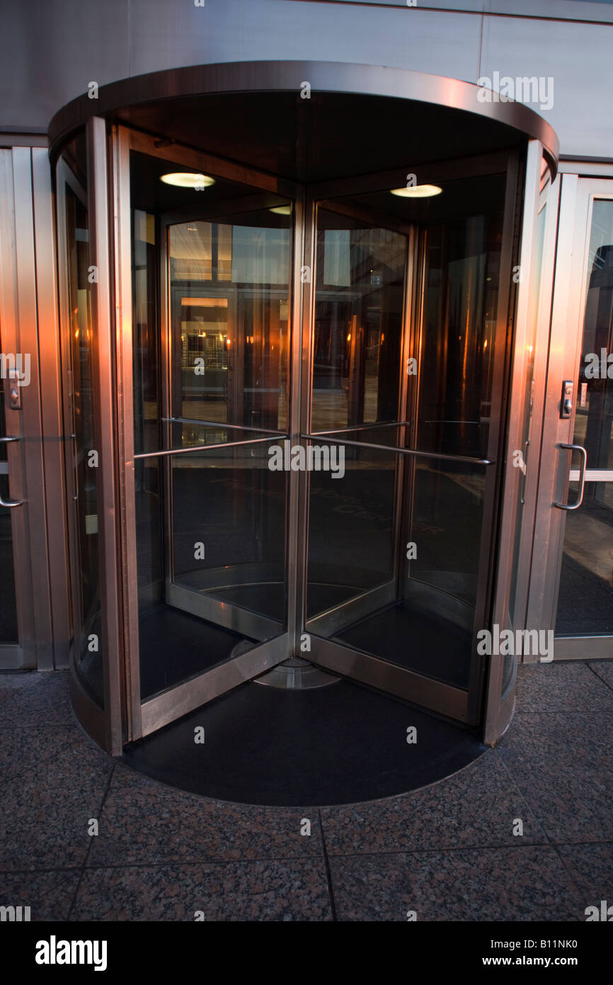 EMPTY REVOLVING DOOR Stock Photo