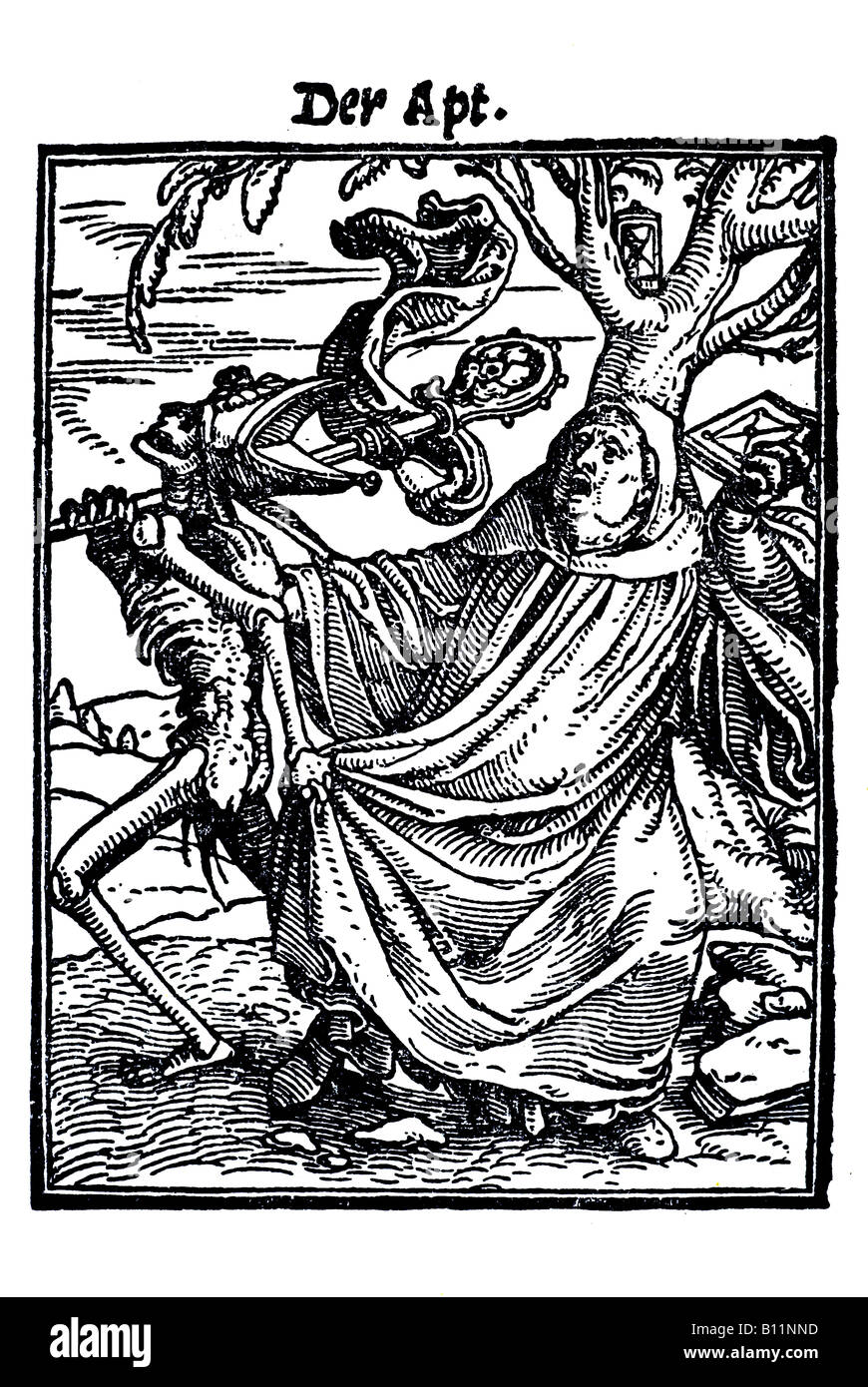 The abbot, Hans Holbein the younger, Danse Macabre, 1538, Germany Stock Photo