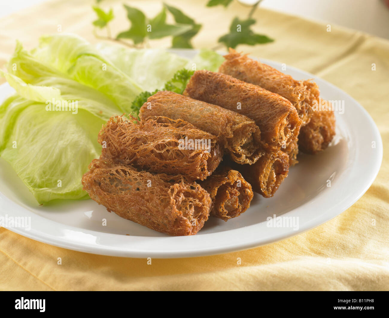 deep fried yam rolls Stock Photo Alamy