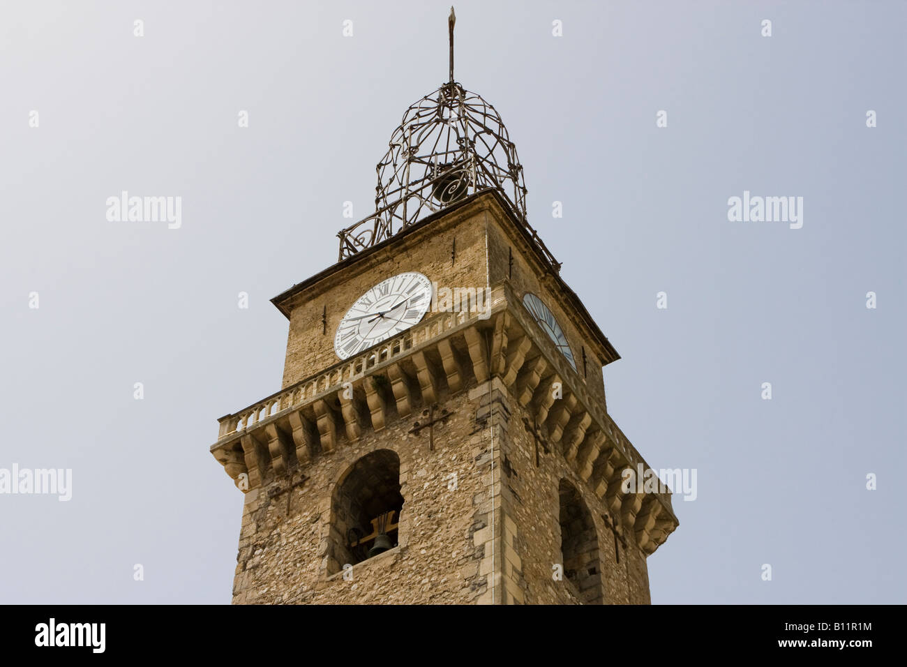 Provence steeple (Campanile) in Digne les Bains, Alpes de Haute Provence, France Stock Photo