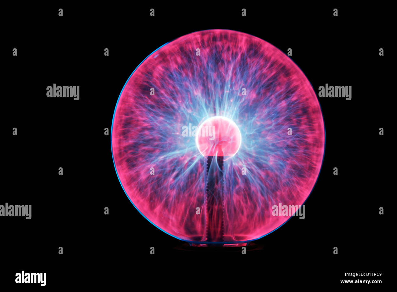 Plasma Ball. Plasma lamps are available in spheres and cylinders. plasma lamp is usually a clear glass orb. Stock Photo