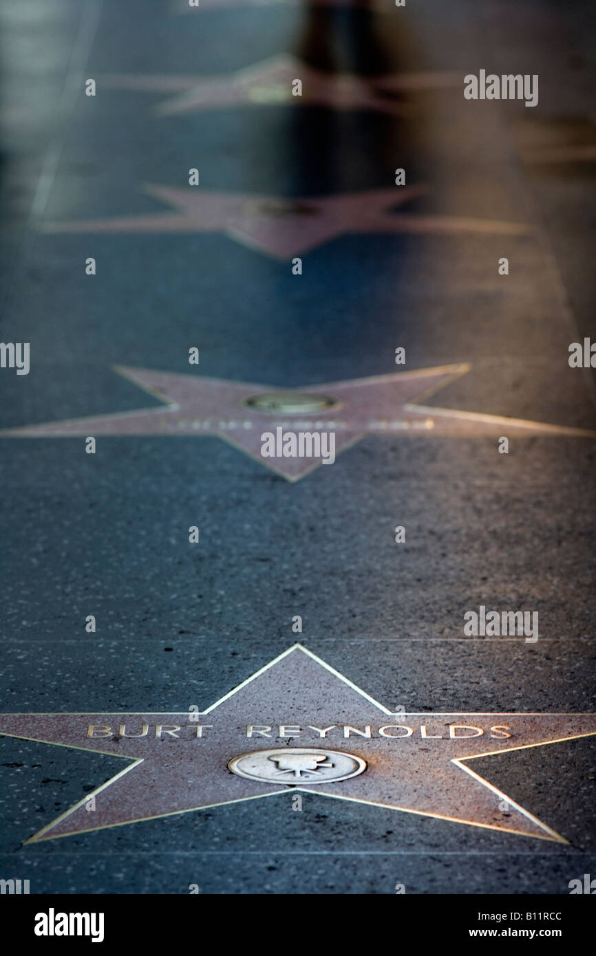 Burt Reynold s star on the Hollywood Walk of Fame Hollywood Los Angeles California USA Stock Photo