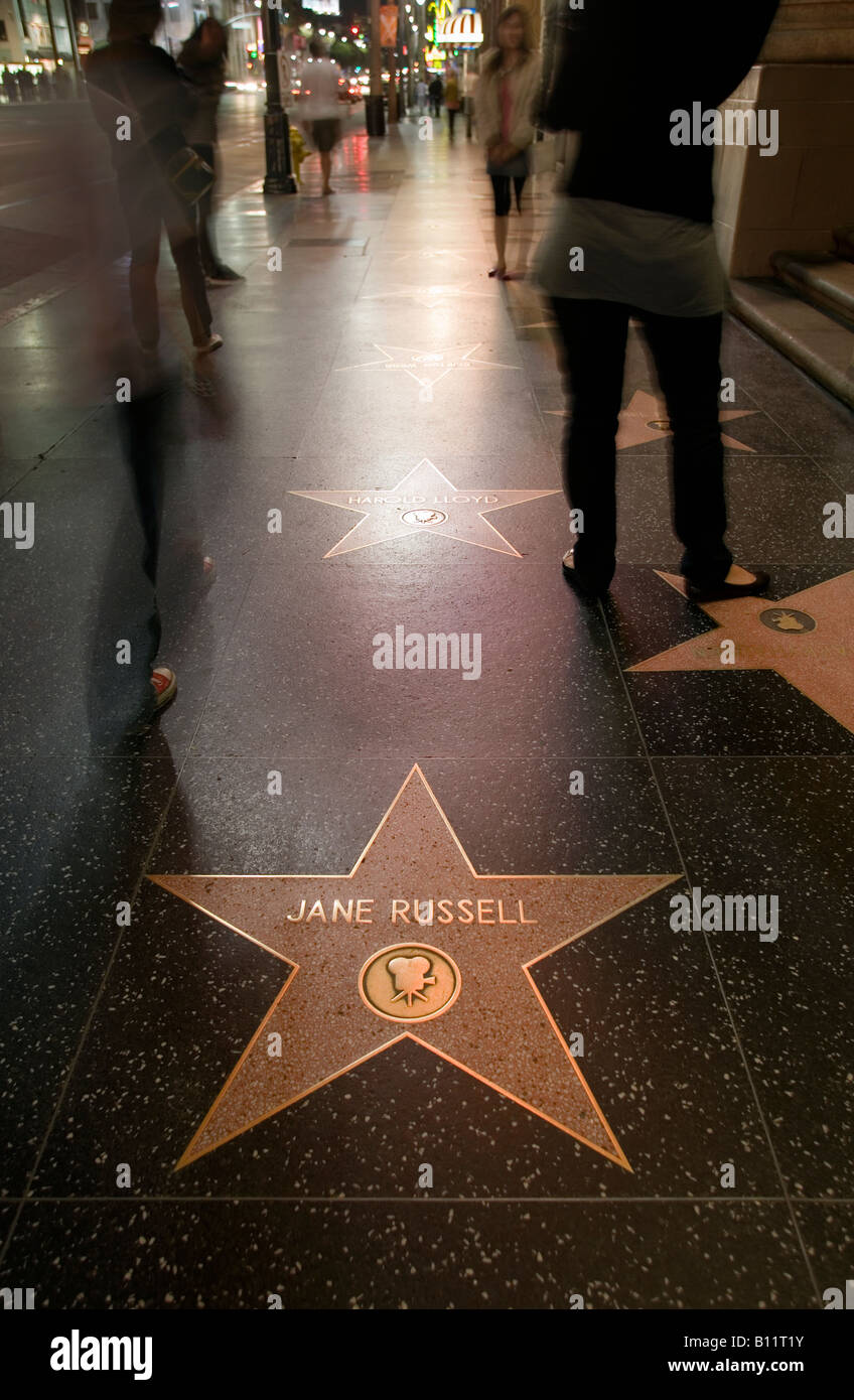 Jane Russell s star on the Hollywood Walk of Fame Hollywood Los Angeles California USA Stock Photo