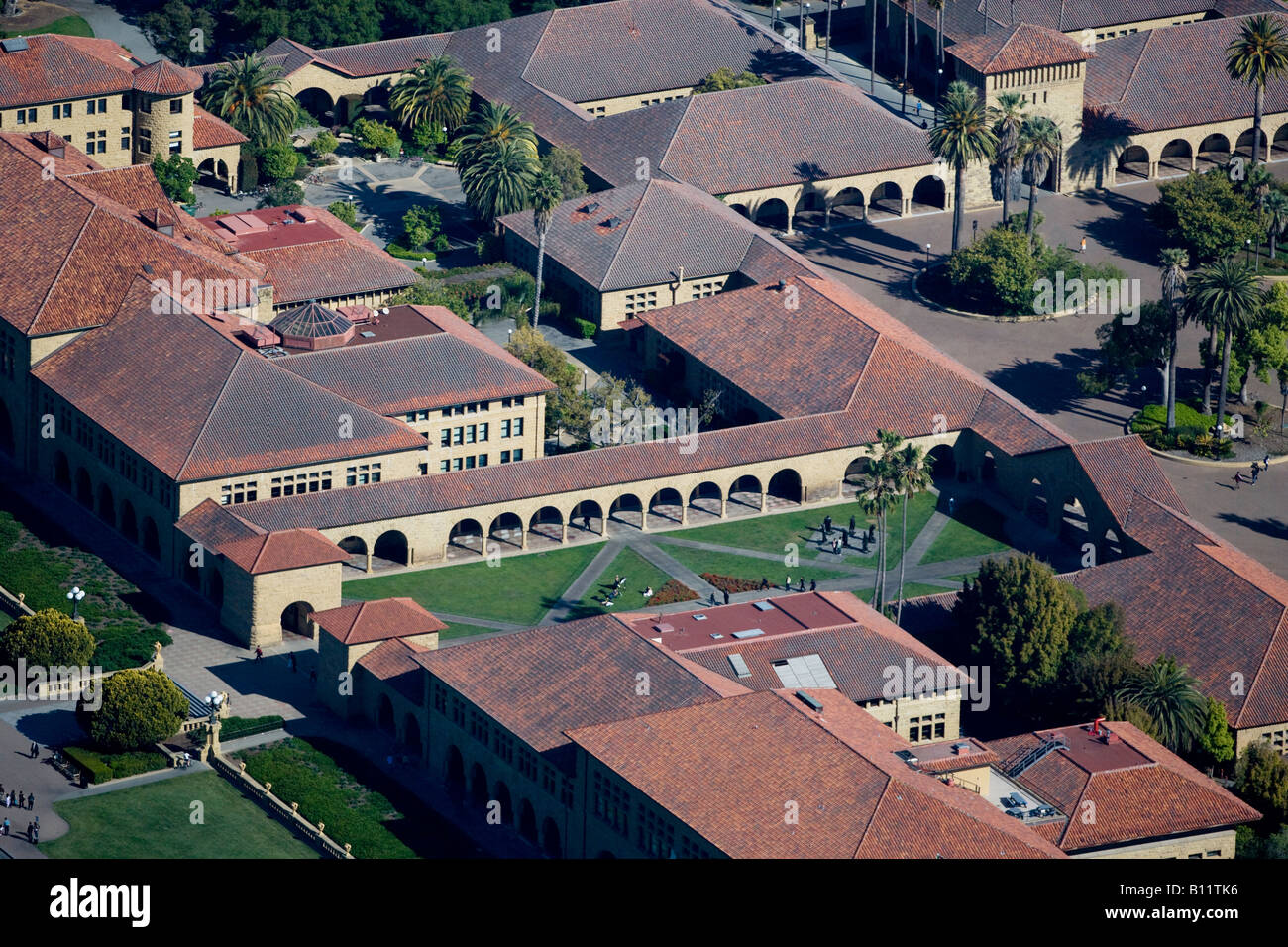 aerial above Stanford University Palo Alto California Stock Photo