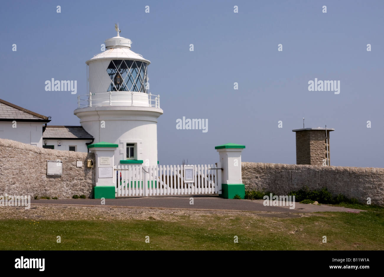 Durlston Head Lighthouse, Isle of Purbeck, Dorset, UK Stock Photo