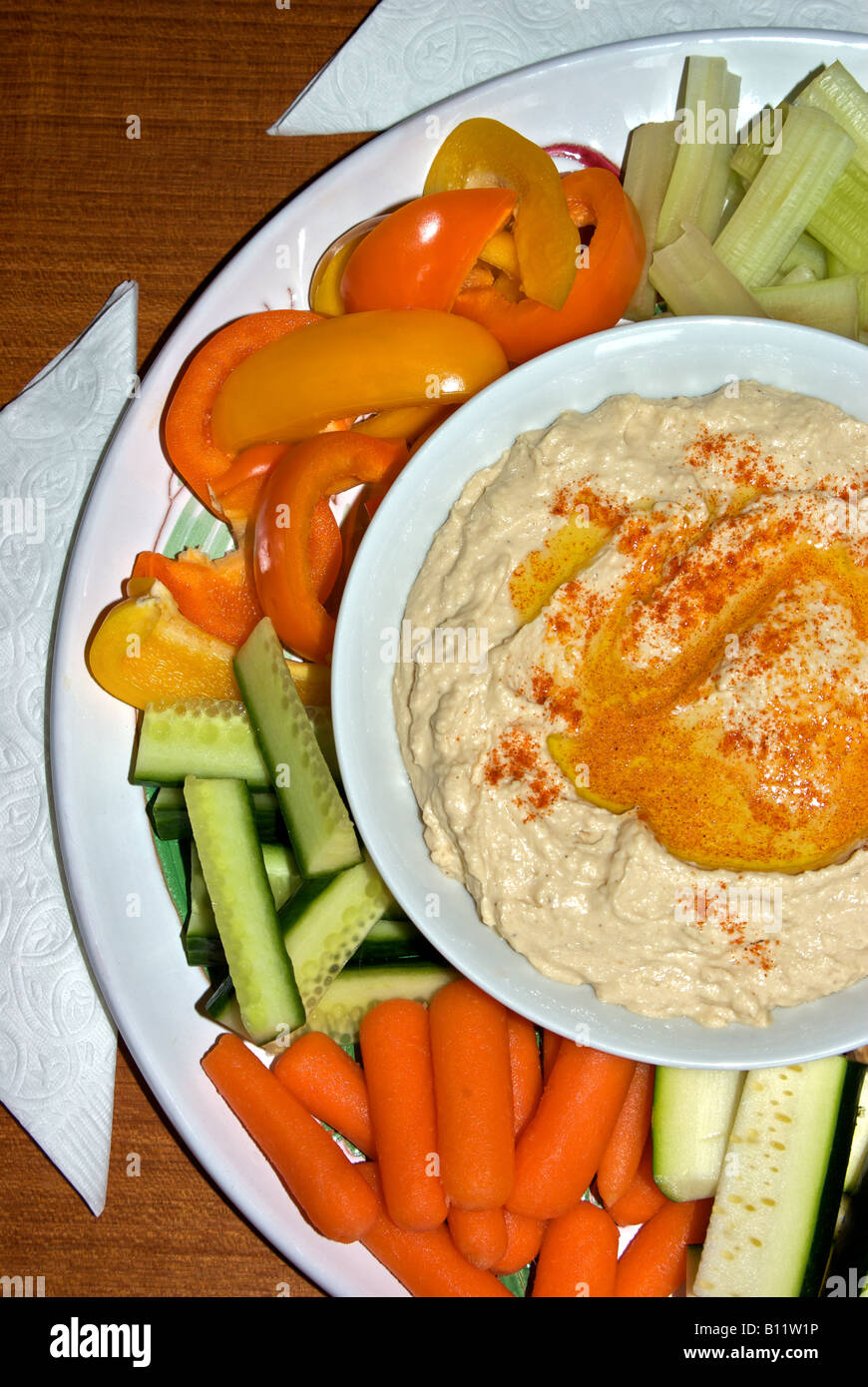 Creamy hommous made with "garbanzo beans" makes a healthy light dip for