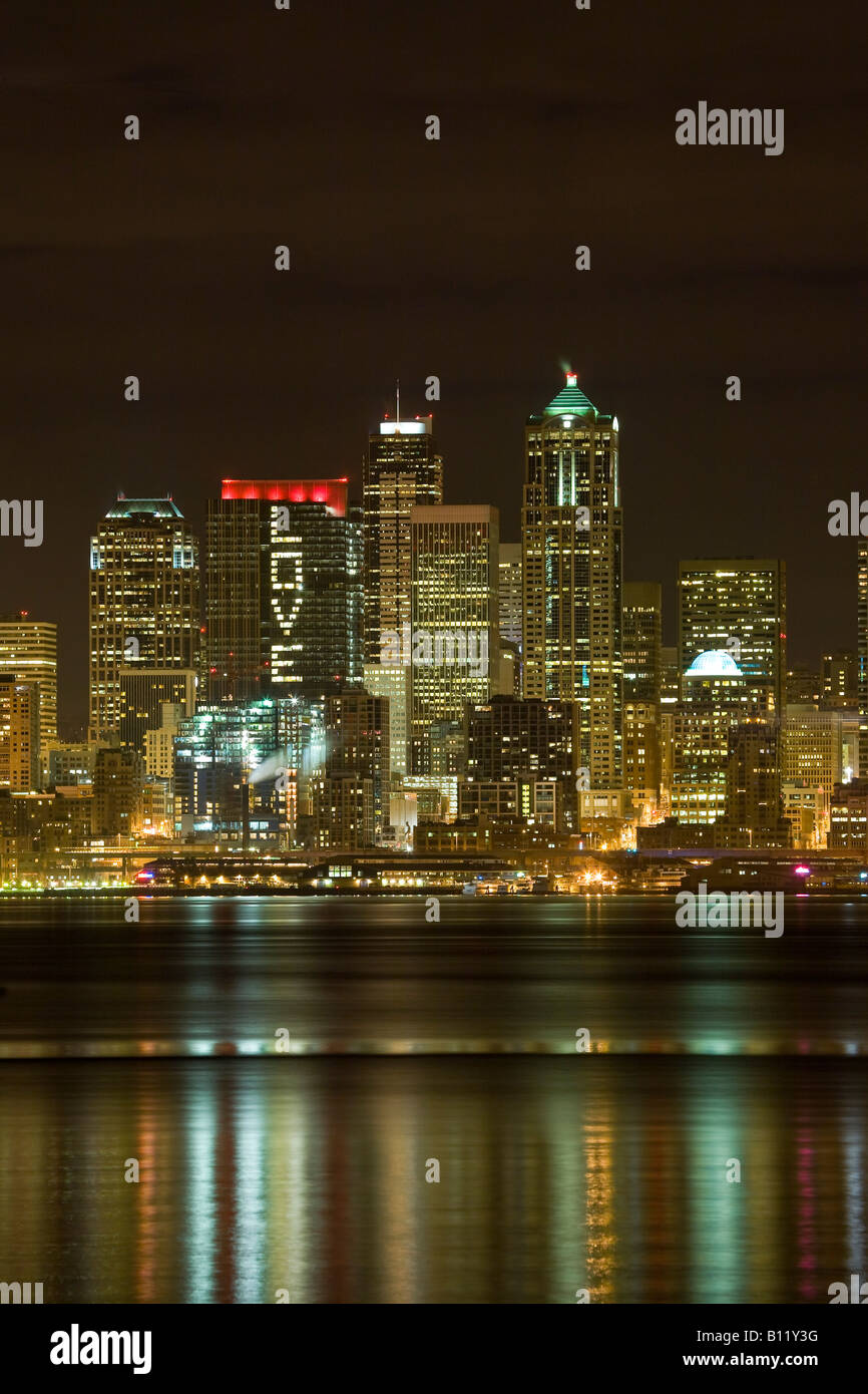 Washington Mutual Bank corporate headquarters building window lights