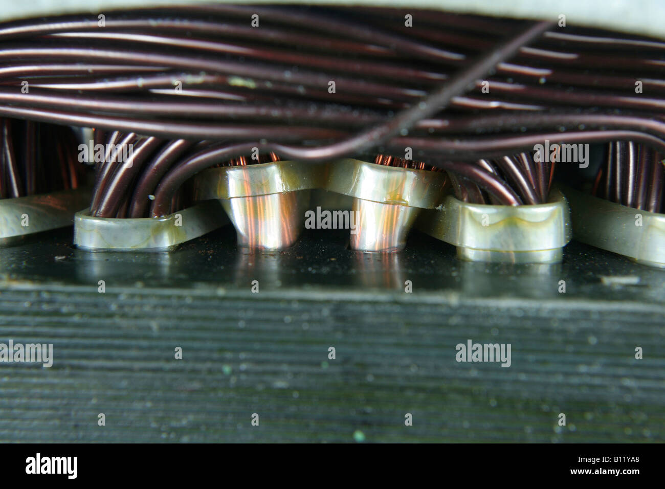 Electric motor stator windings Stock Photo Alamy