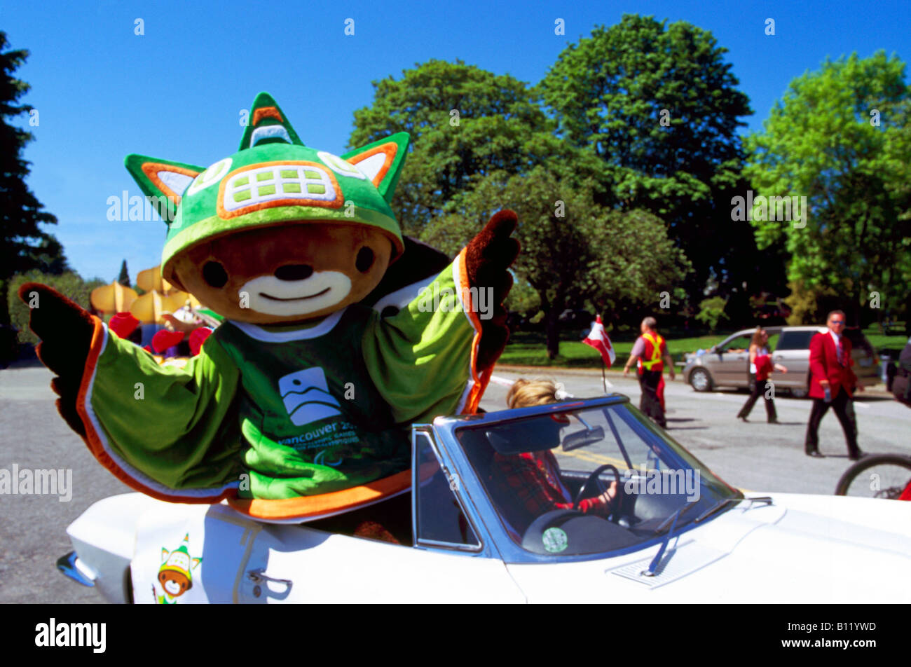Sumi - Mascot for 2010 Olympic and Paralympic Winter Games - in Hyack Parade, New Westminster, BC, British Columbia, Canada Stock Photo