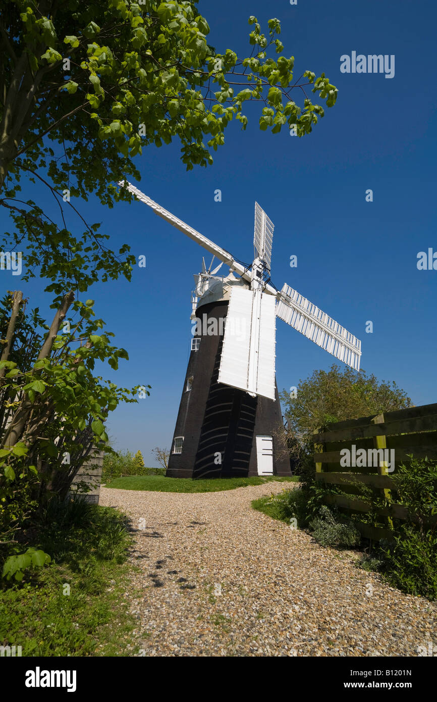 Fosters Windmill, a fully working mill in Swaffham Prior, Cambridgeshire, England Stock Photo