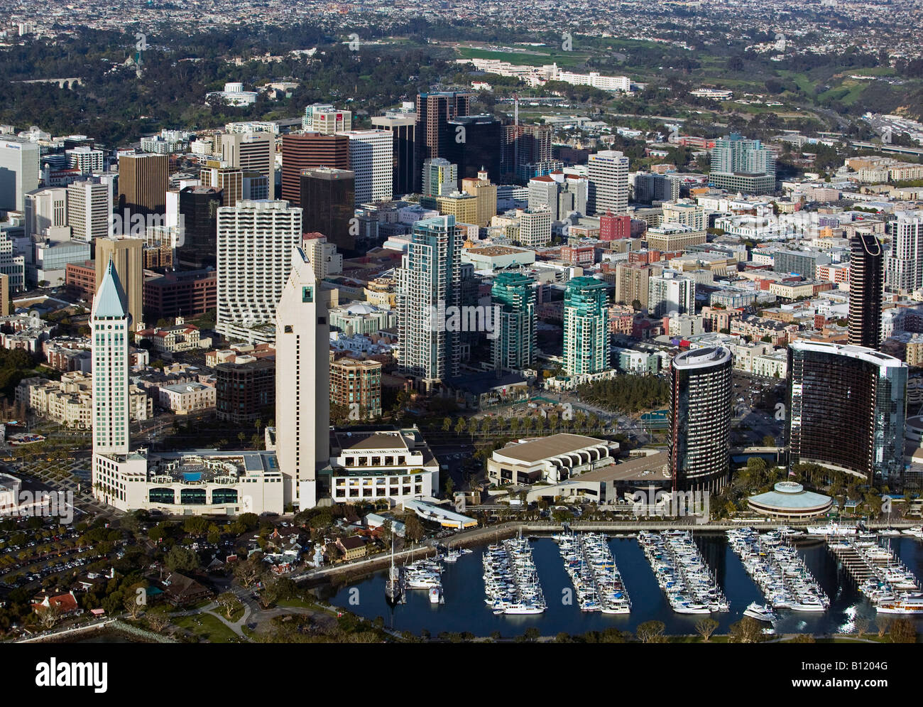 aerial above San Diego California Stock Photo