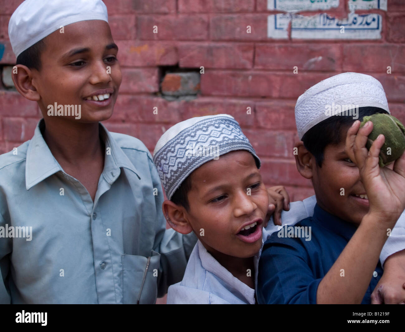 moslem boys engaged in cricket game in Calcutta India Stock Photo - Alamy
