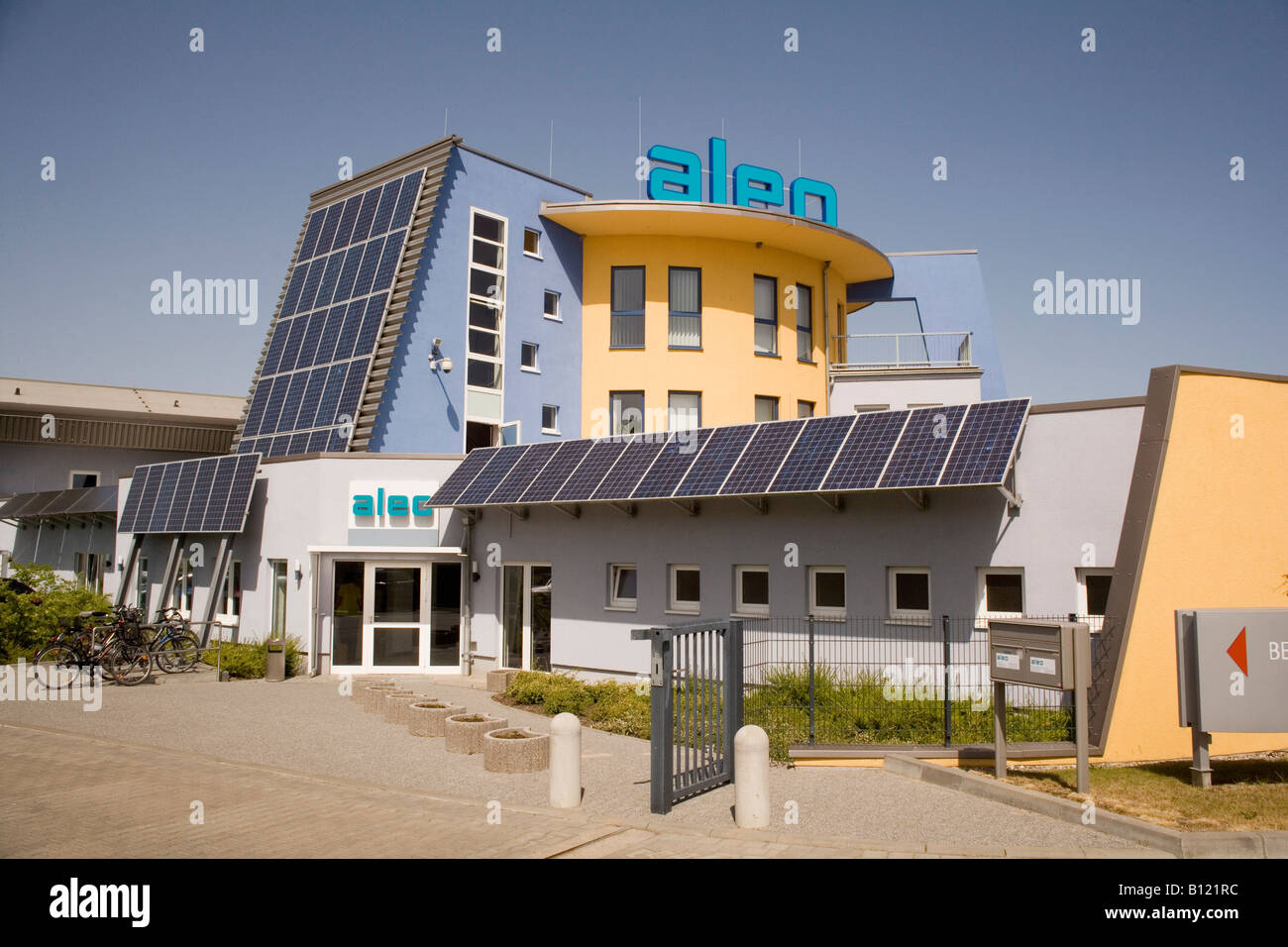 Production site for solar panels of the aleo solar AG in Prenzlau Stock Photo