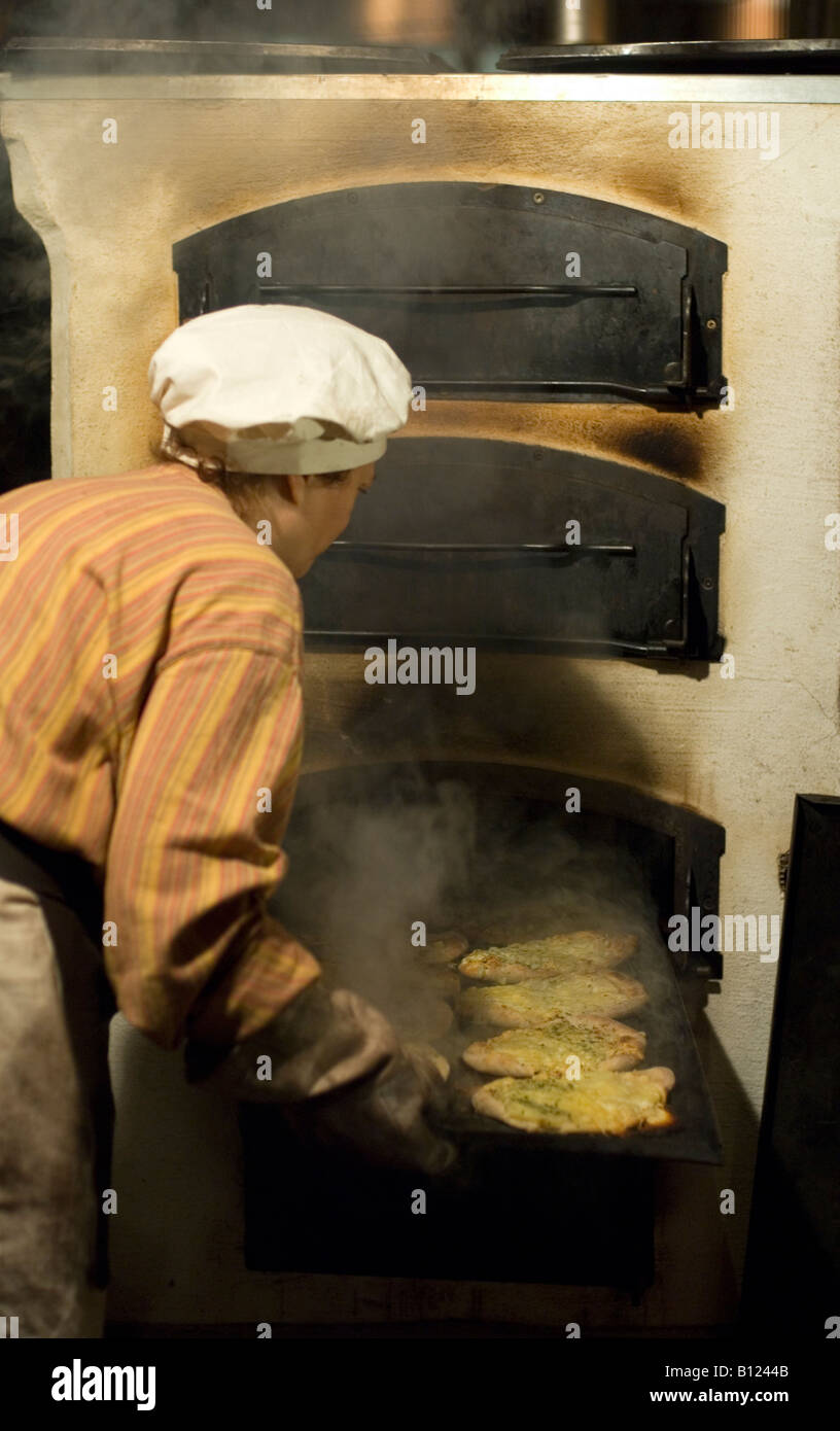 Pizza Oven at Christmas market Stock Photo Alamy