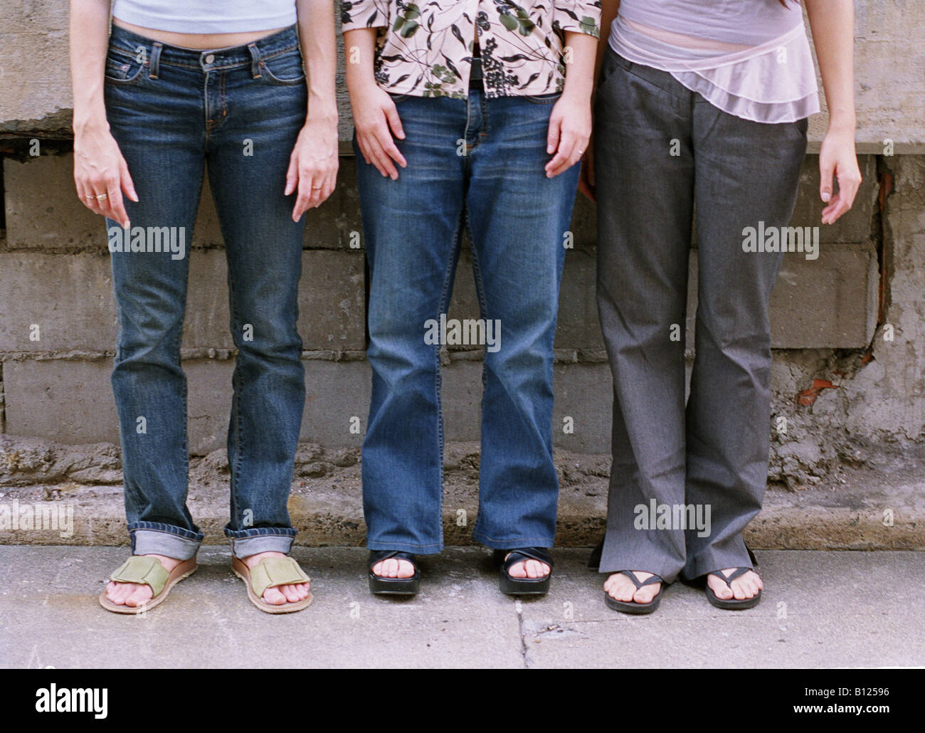 three women standing Stock Photo