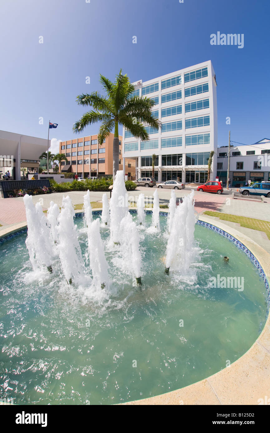 Fountain in Downtown financial banking district of Grand