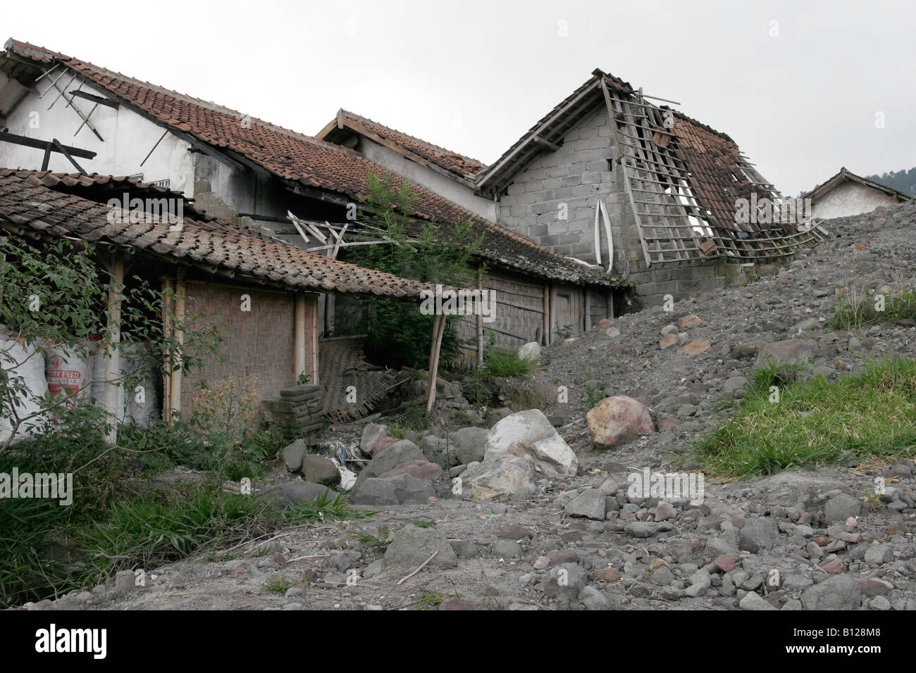 Kaliadam, a village destroyed by Merapi volcano eruption in May 2006, Yogyakarta region, Java, Indonesia Stock Photo