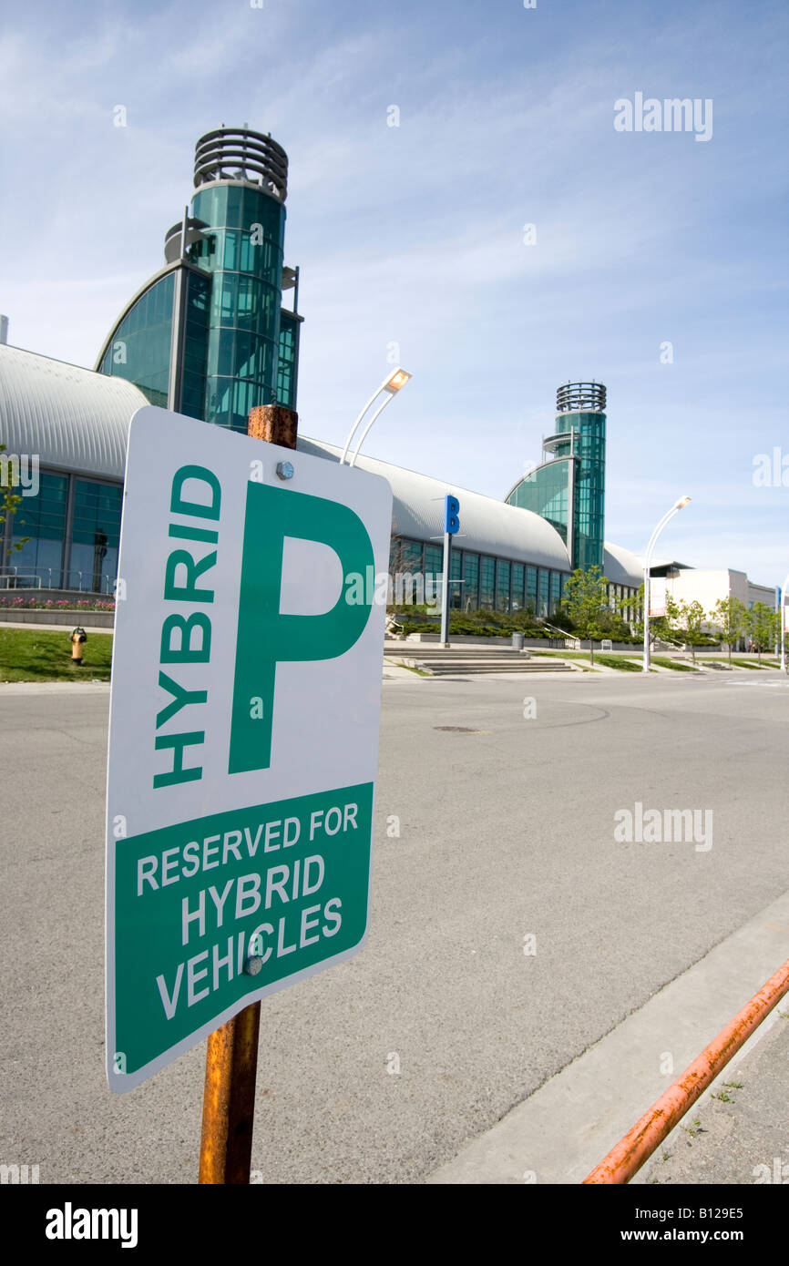 Canada Toronto Exhibition Place Parking lot reserved for hybrid cars Stock Photo