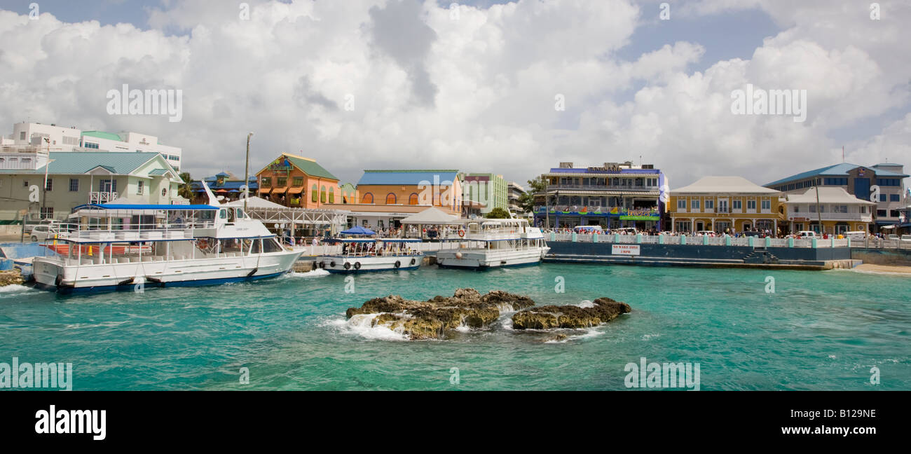 Georgetown waterfront on Grand Cayman in the Cayman Islands in the Caribbean Stock Photo