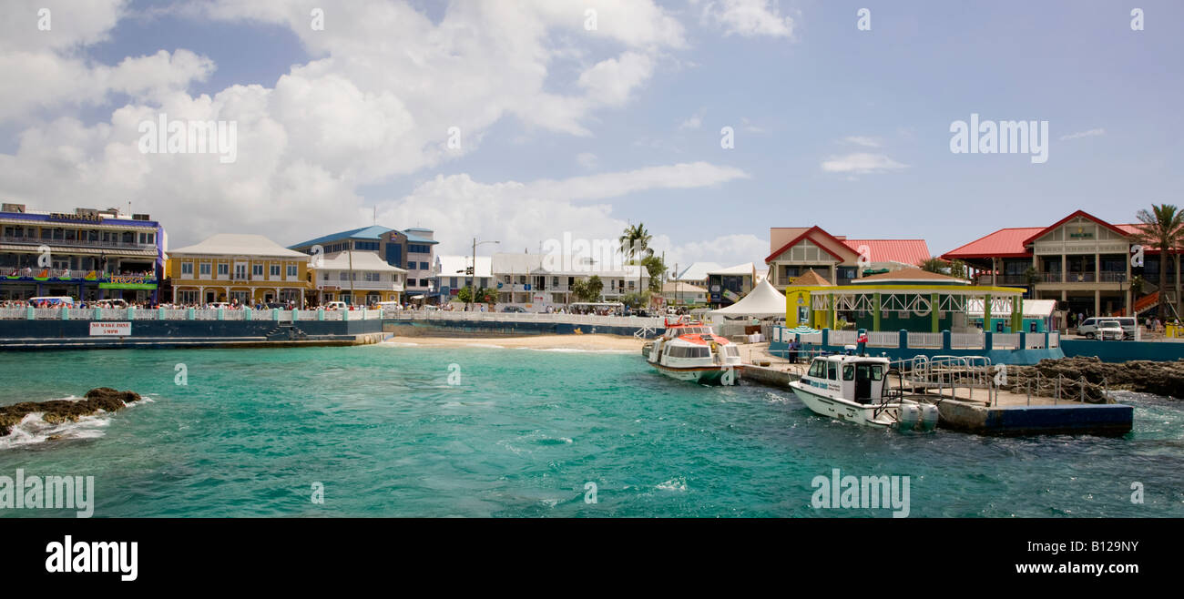 Georgetown waterfront on Grand Cayman in the Cayman Islands in the Caribbean Stock Photo