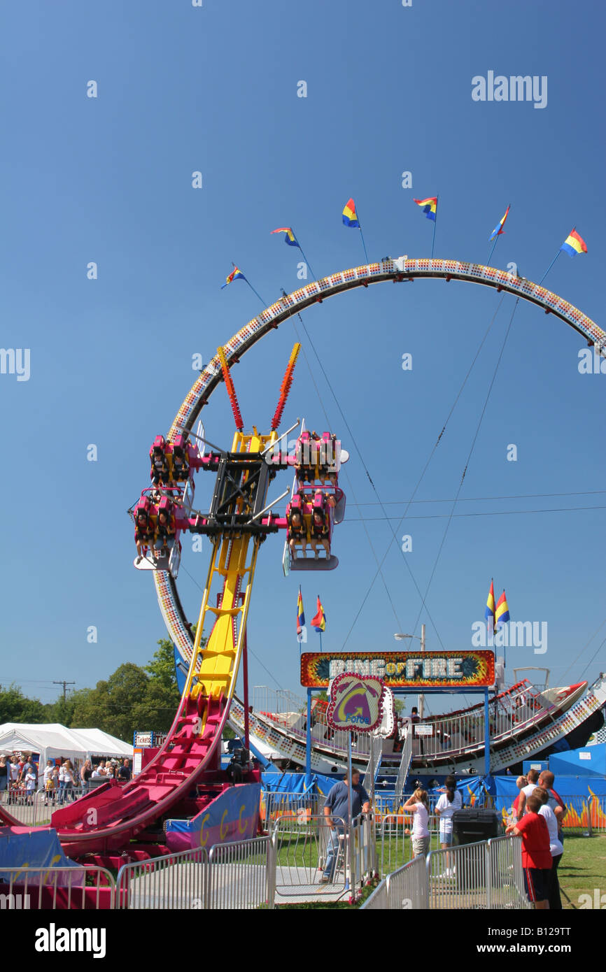 G Force and Ring Of Fire Carnival Rides Canfield Fair Canfield Ohio