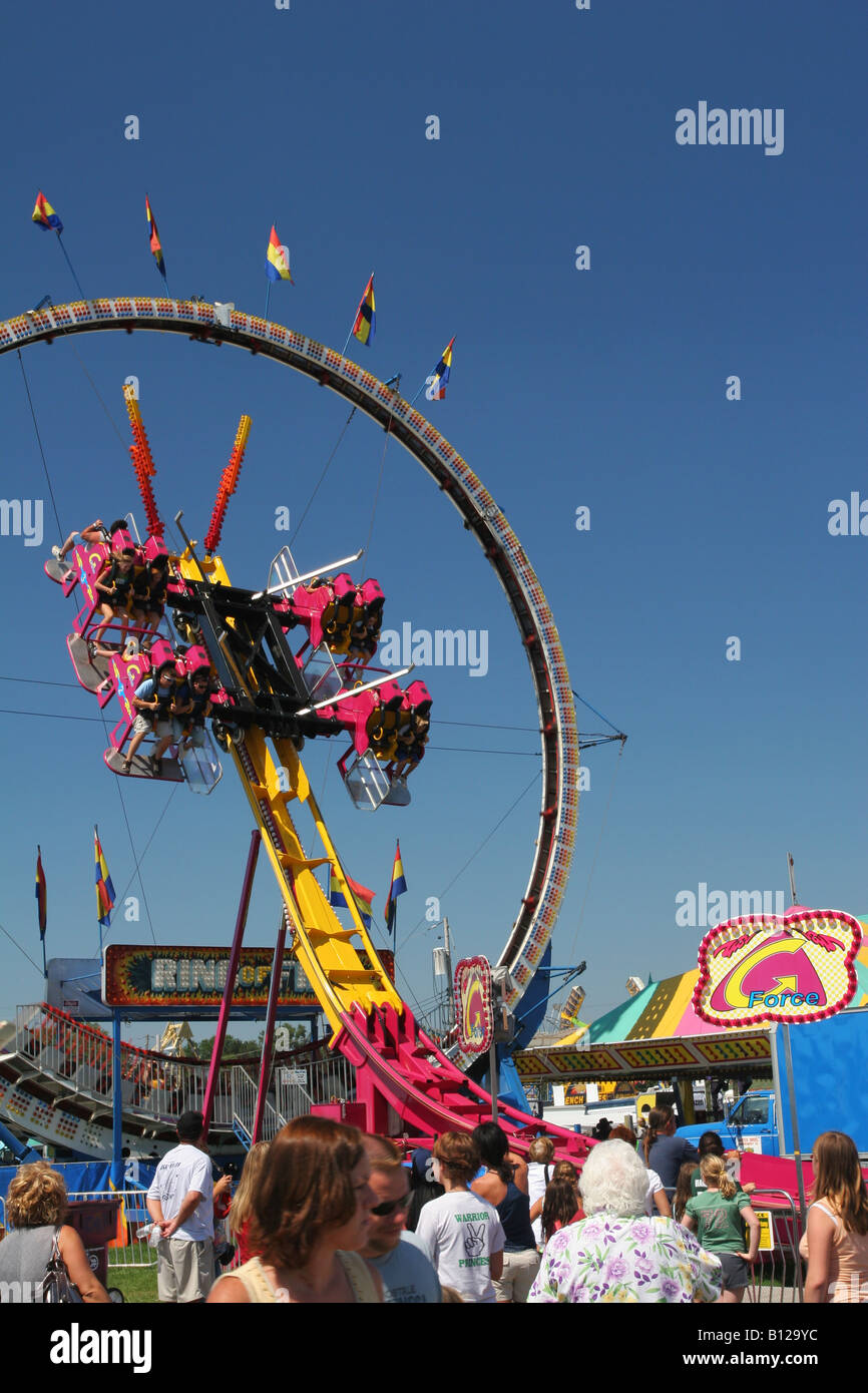 G Force and Ring Of Fire Carnival Rides Canfield Fair Canfield Ohio