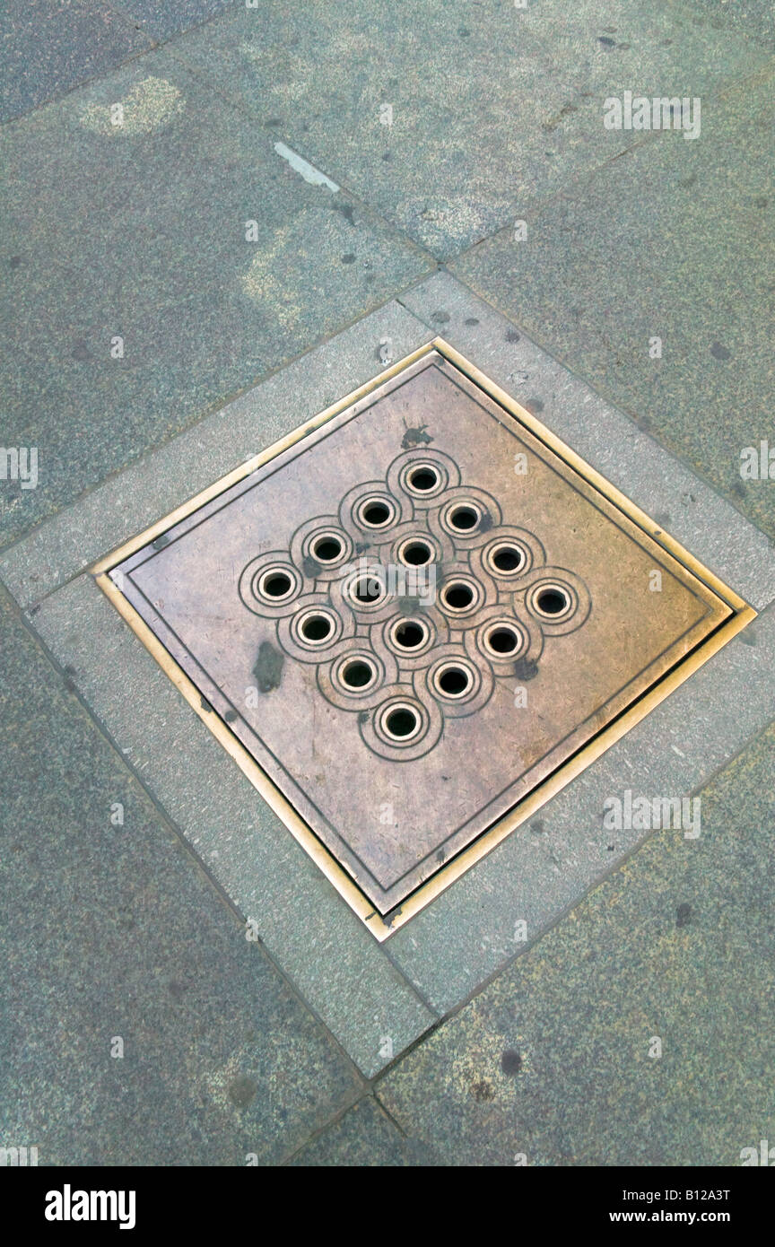 Decorated sewer cover in Prague Castle Czech Republic Stock Photo