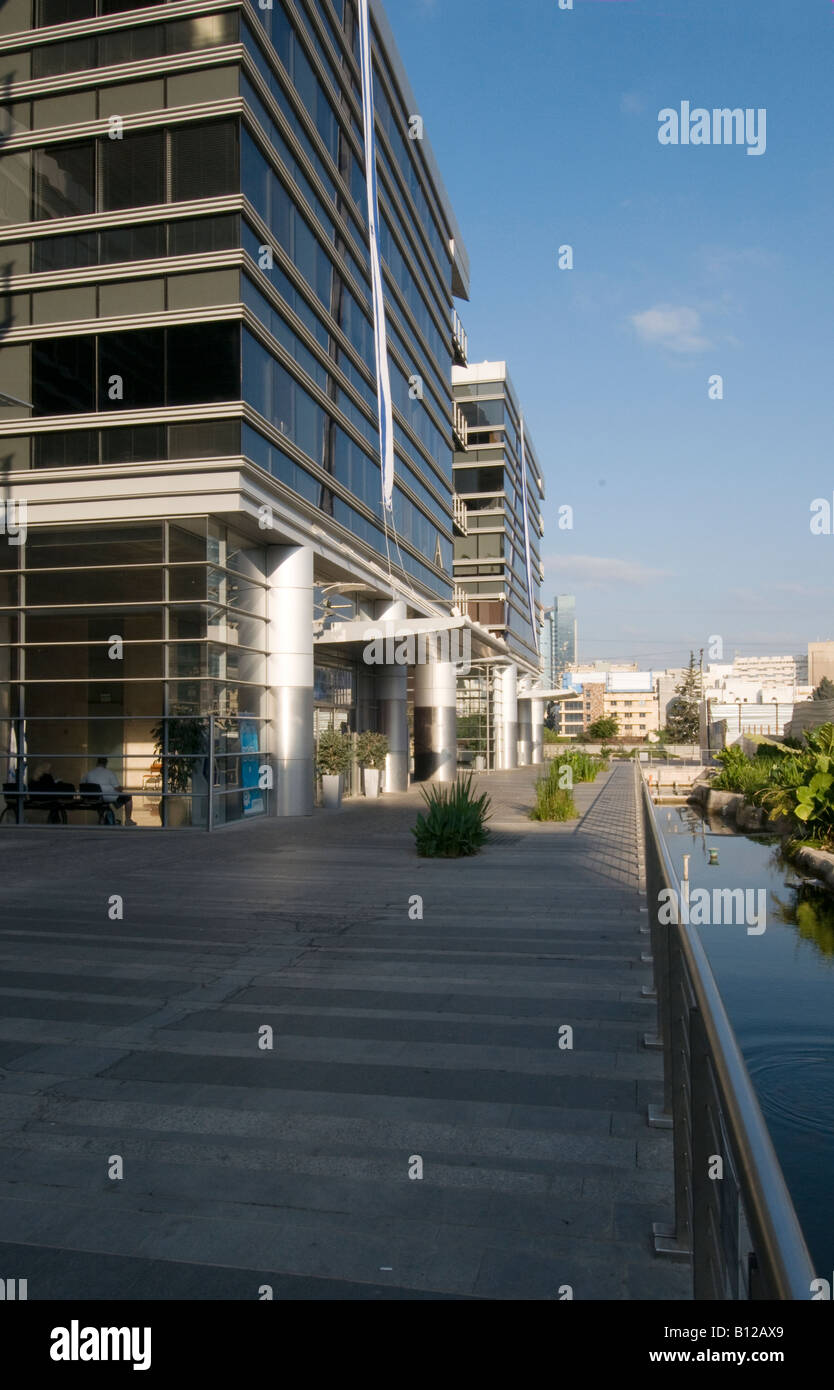 Urban architecture in Tel Aviv - the Tel Aviv skyline, office building ...
