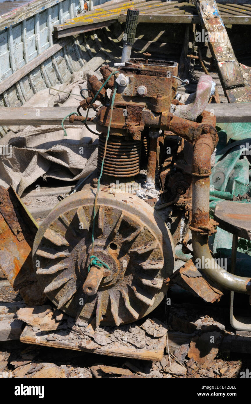 Rusting old boat engine Stock Photo Alamy