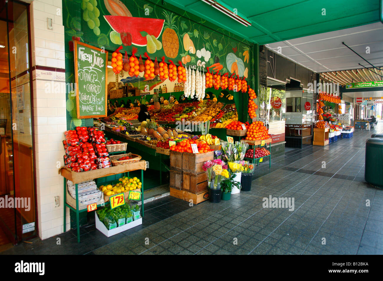 Fruit and Vegetable shop with products Stock Photo Alamy