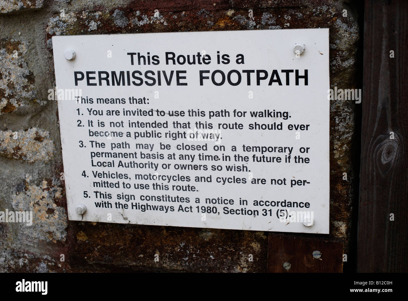 Sign Giving Notice Of A Permissive Footpath In The UK Stock Photo quotes-english-story