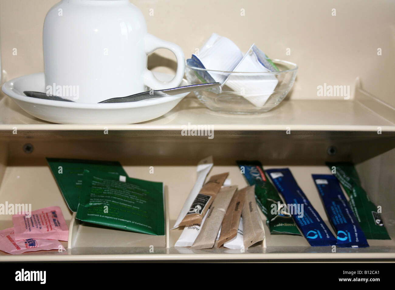 Tea and coffee facilities in a hotel room Stock Photo Alamy