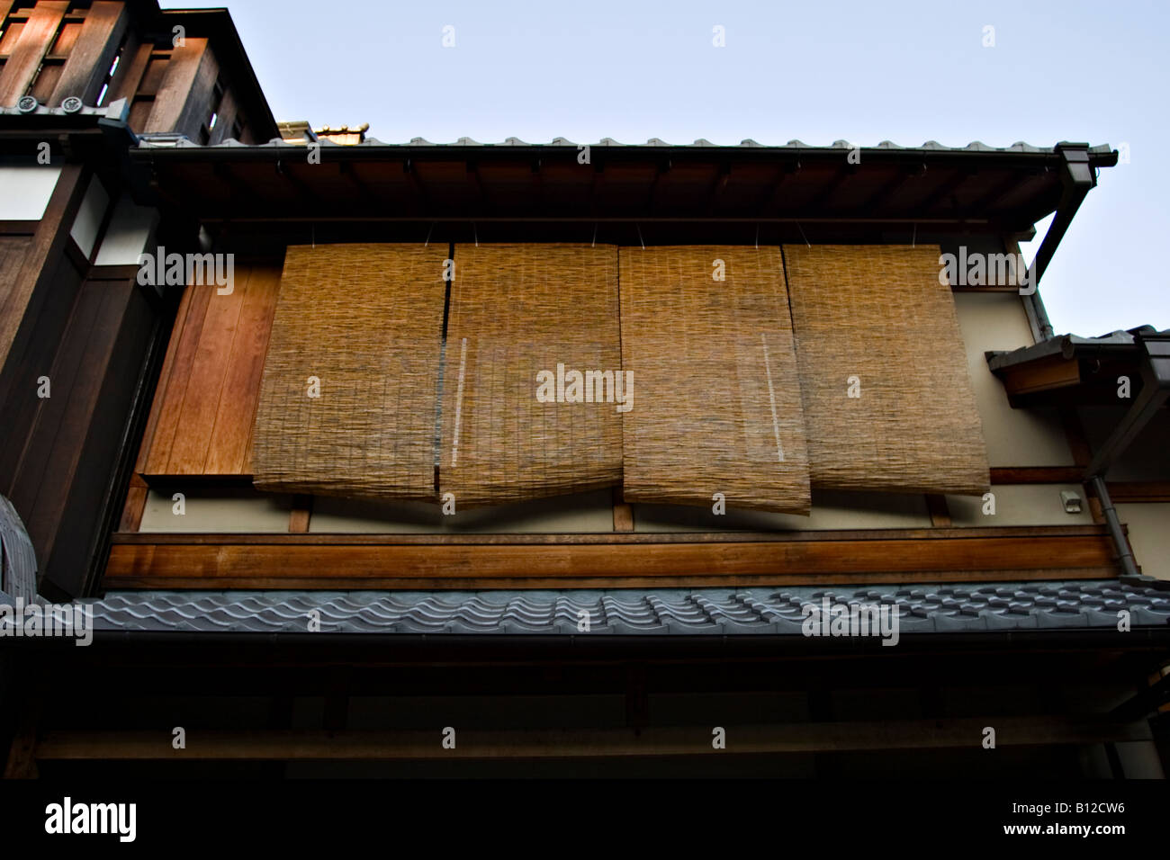 Detail of window blinds in wooden house in traditional style on Sennen-zaka street ,Kyoto,Japan, Asia Stock Photo