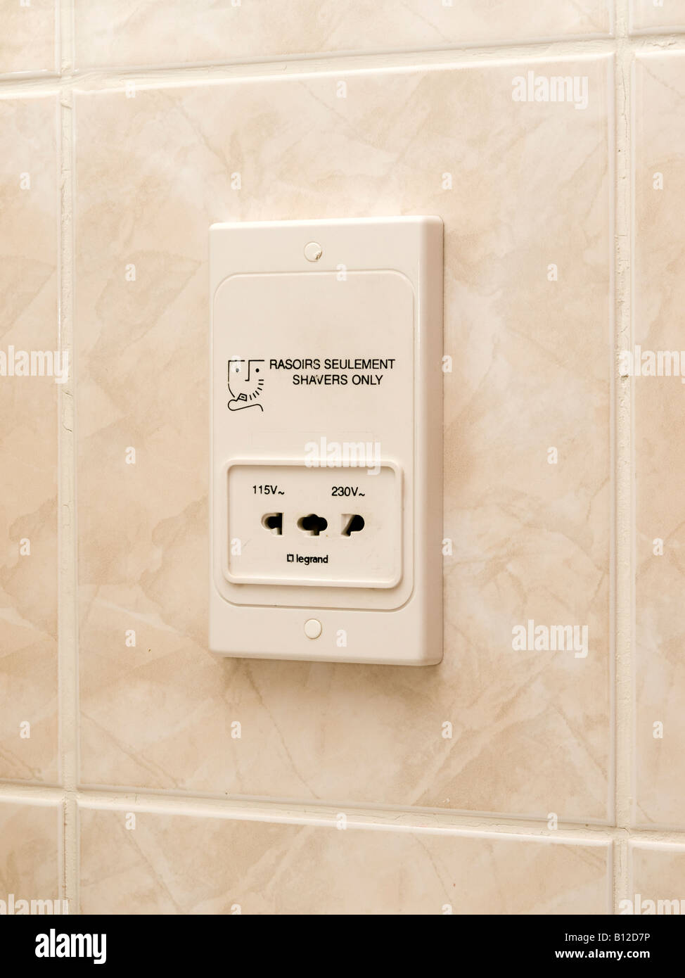 AC wall outlet from hotel Stock Photo Alamy