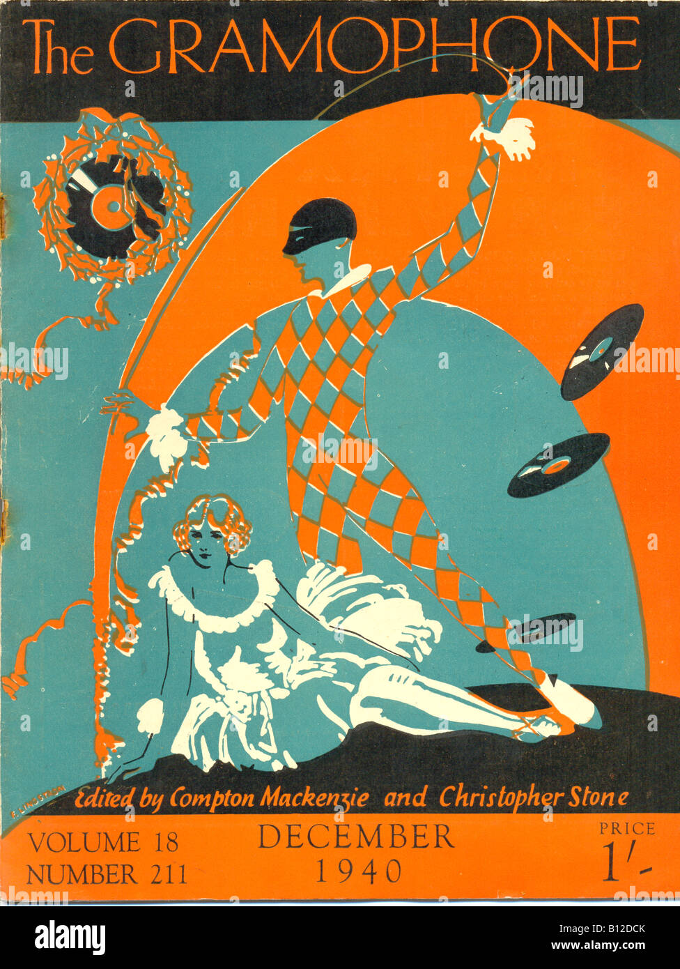 Cover of The Gramophone by artist F Lingstrom for December 1940 Stock Photo